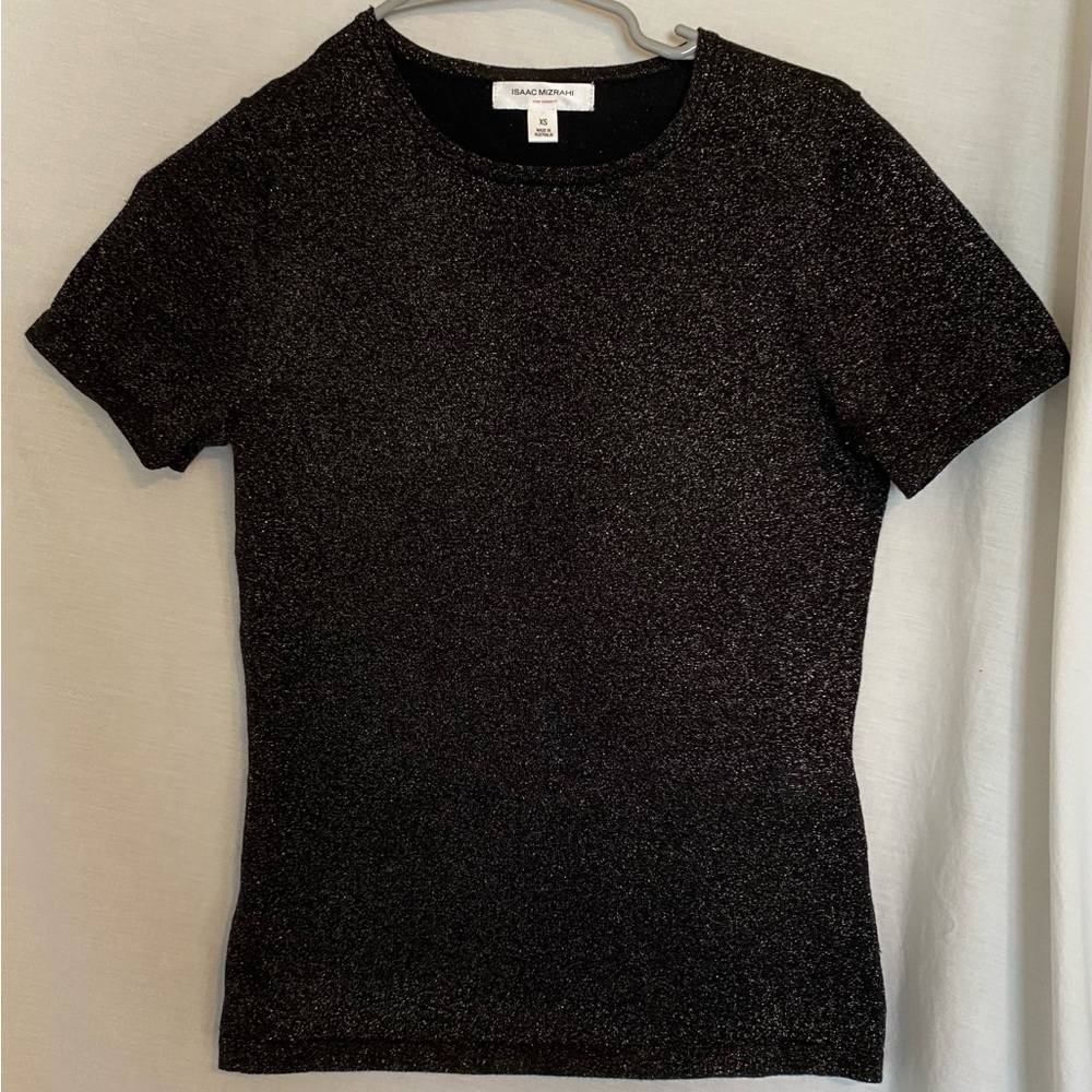Issac Mizrahi for Target Chocolate Brown Metallic Stretchy T Size XS